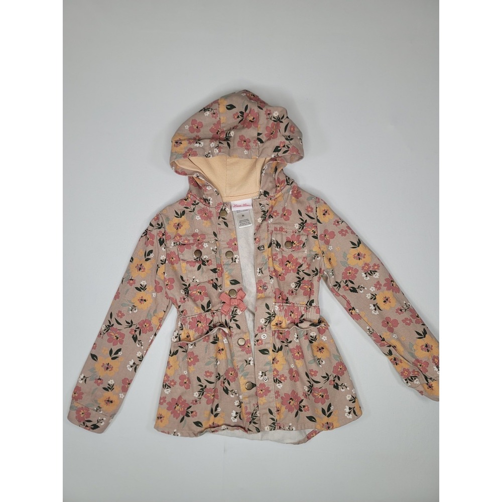 Little Lass‎ Girls Floral Hooded Jacket 6X Pink Cottagecore Coat